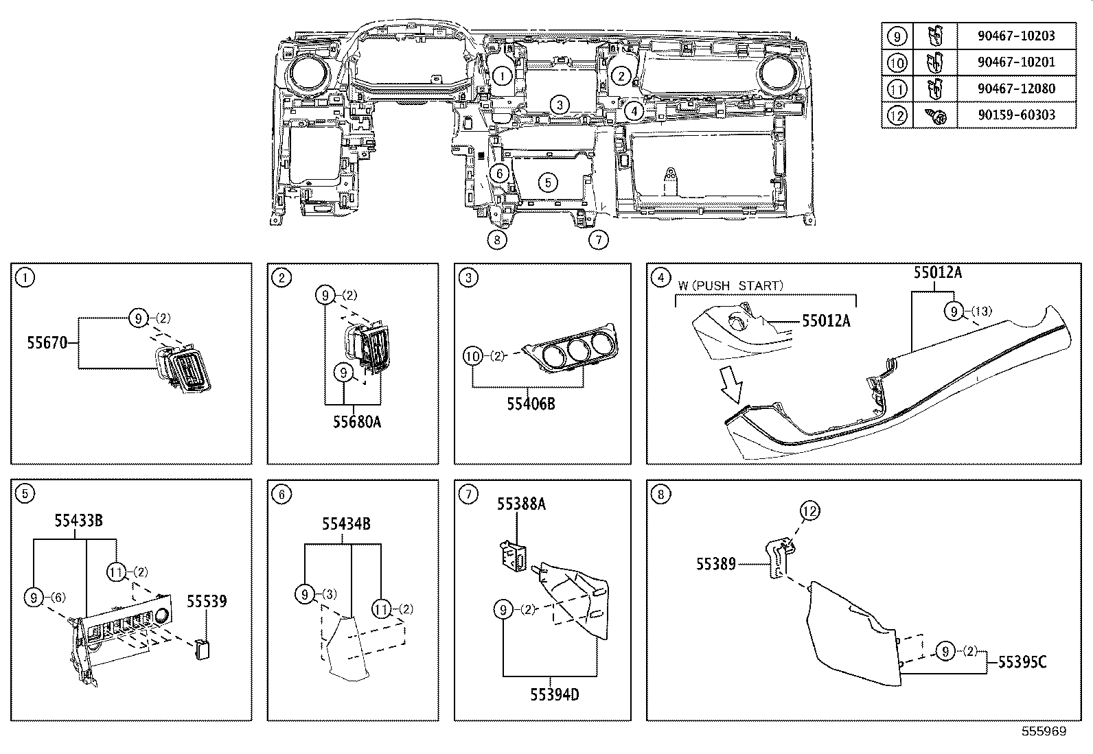 55330-42250 REINFORCEMENT, INSTRUMENT PANEL product image