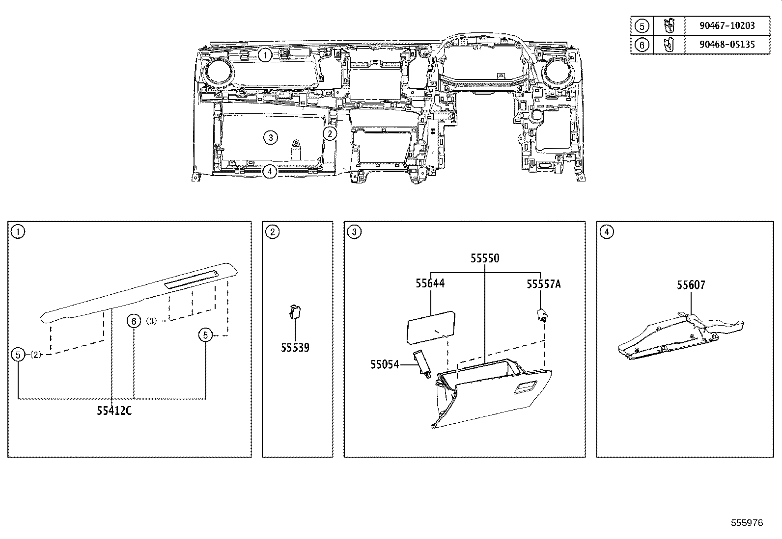 55306-42130 BRACE SUB-ASSY, INSTRUMENT PANEL, NO.1 product image