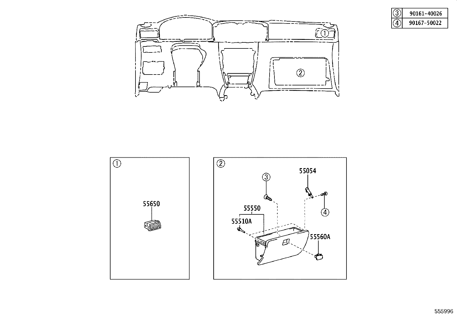55950-12240 NOZZLE ASSY, DEFROSTER product image