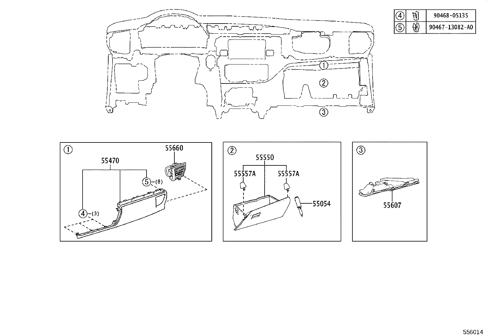 55307-02430 BRACE SUB-ASSY, INSTRUMENT PANEL, NO.2 product image