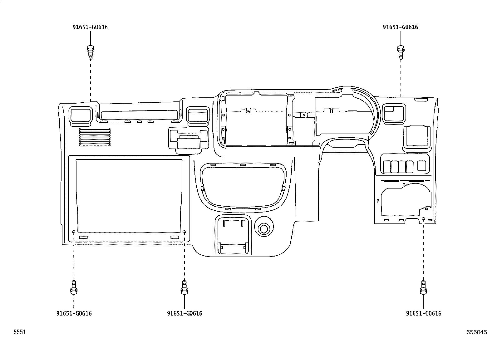 55306-B5010 BRACE SUB-ASSY, INSTRUMENT PANEL, NO.1 product image