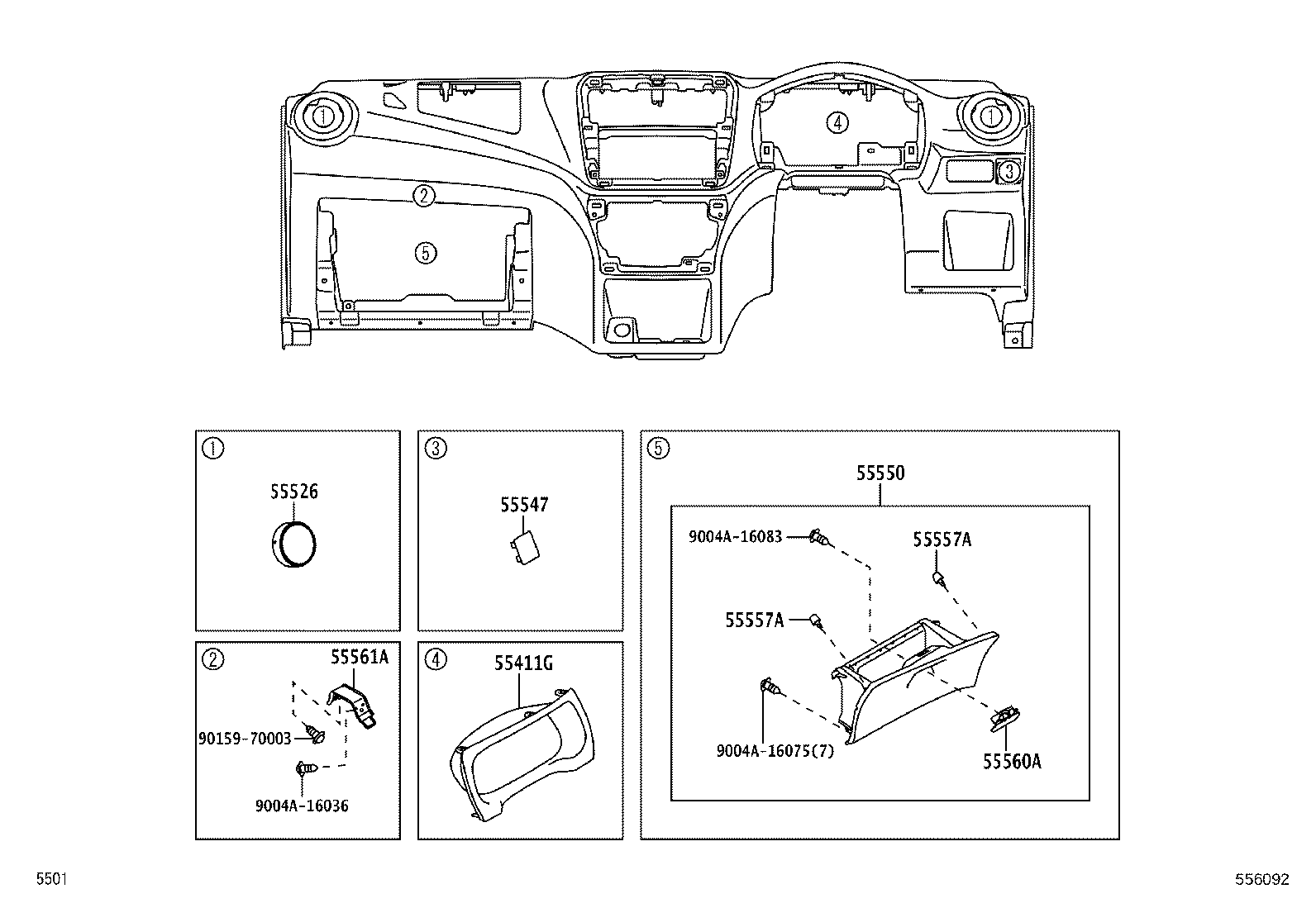 55357-BZ150 CUSHION, INSTRUMENT PANEL, NO.3 product image