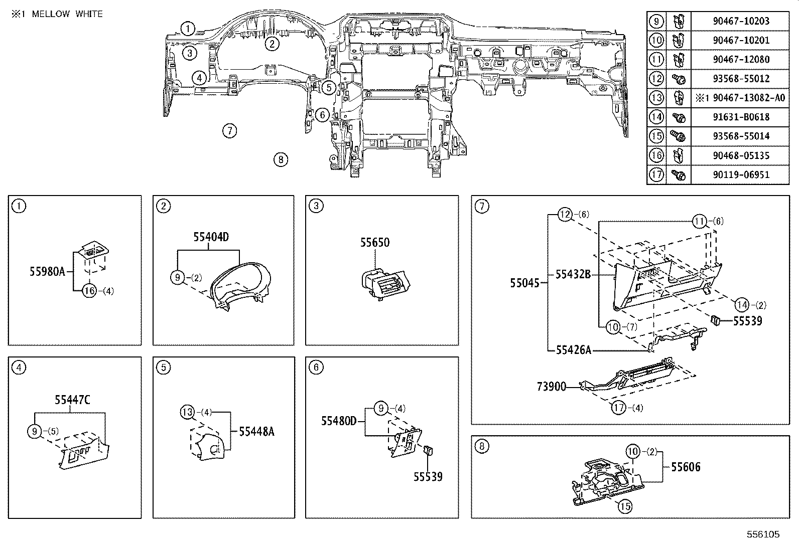 55416-60090 RETAINER, METER HOOD, NO.1 product image