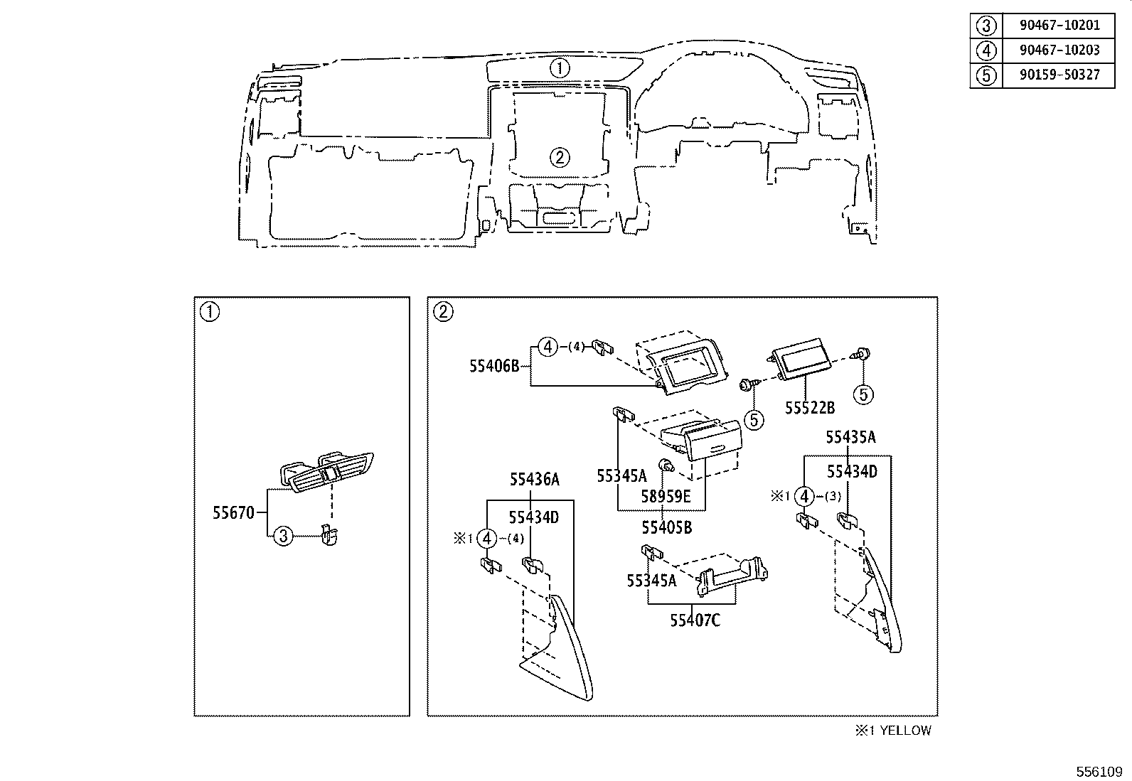 55406-22170 PANEL SUB-ASSY, INSTRUMENT CLUSTER FINISH, LOWER CENTER product image