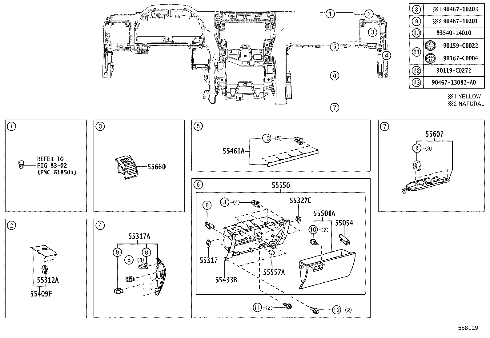 55375-0G010 BRACKET, INSTRUMENT PANEL LOWER MOUNTING, NO.2 product image