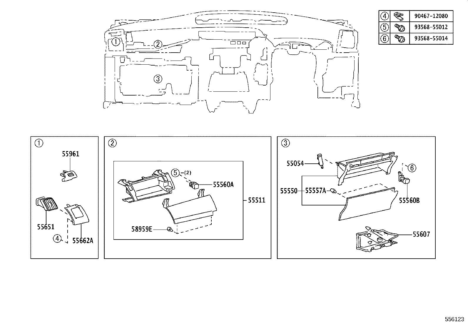 55044-47120 PANEL SUB-ASSY, INSTRUMENT PANEL FINISH, UPPER product image
