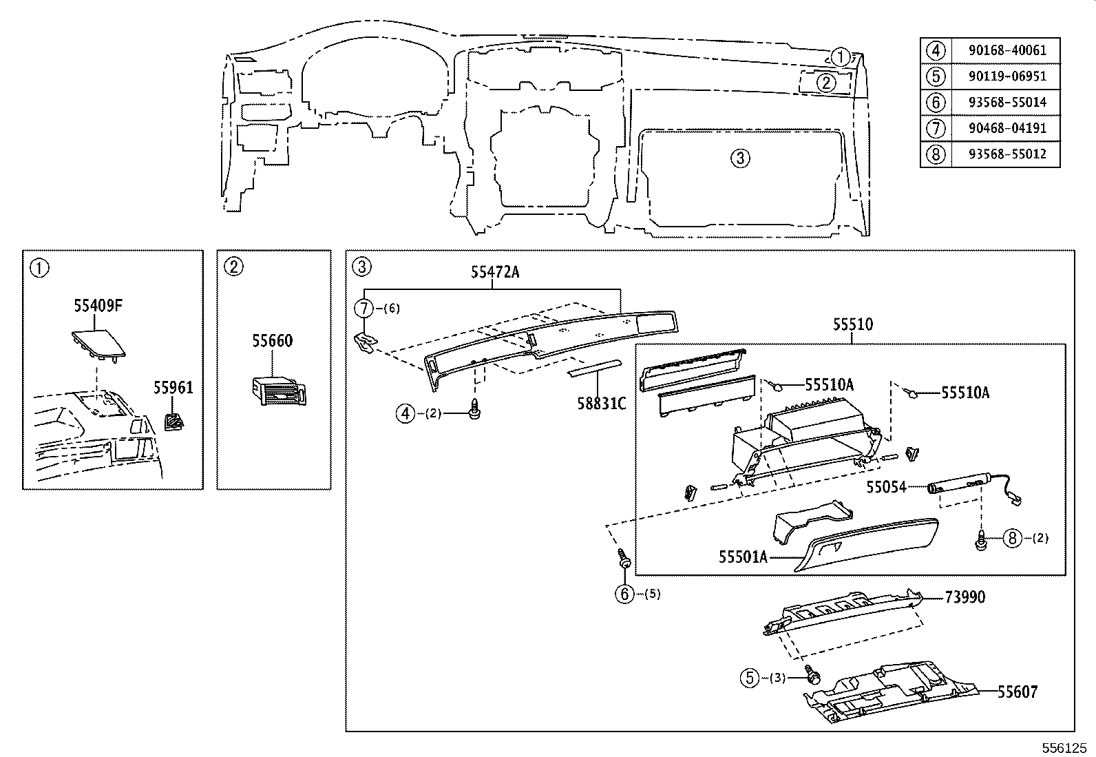 55375-0N010 BRACKET, INSTRUMENT PANEL LOWER MOUNTING, NO.2 product image
