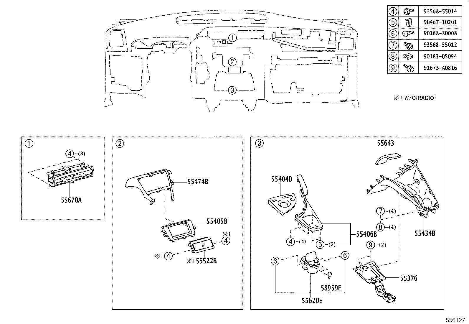 55307-47010 BRACE SUB-ASSY, INSTRUMENT PANEL, NO.2 product image