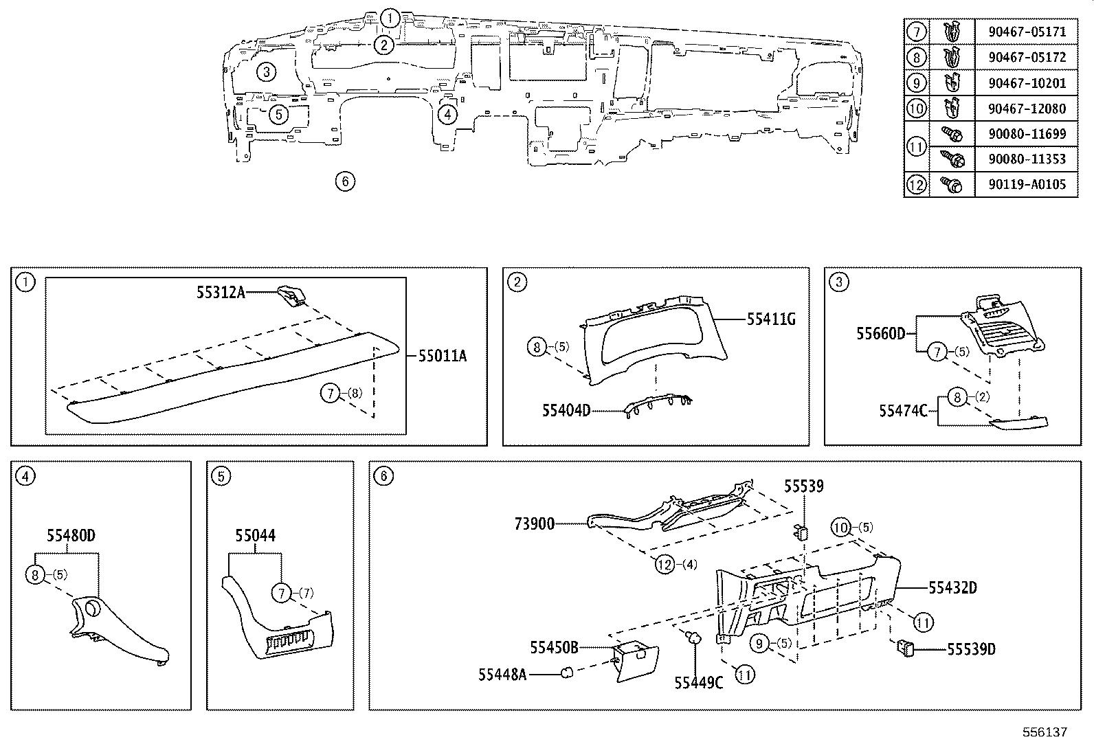 55054-02030 STOPPER SUB-ASSY, GLOVE COMPARTMENT DOOR product image
