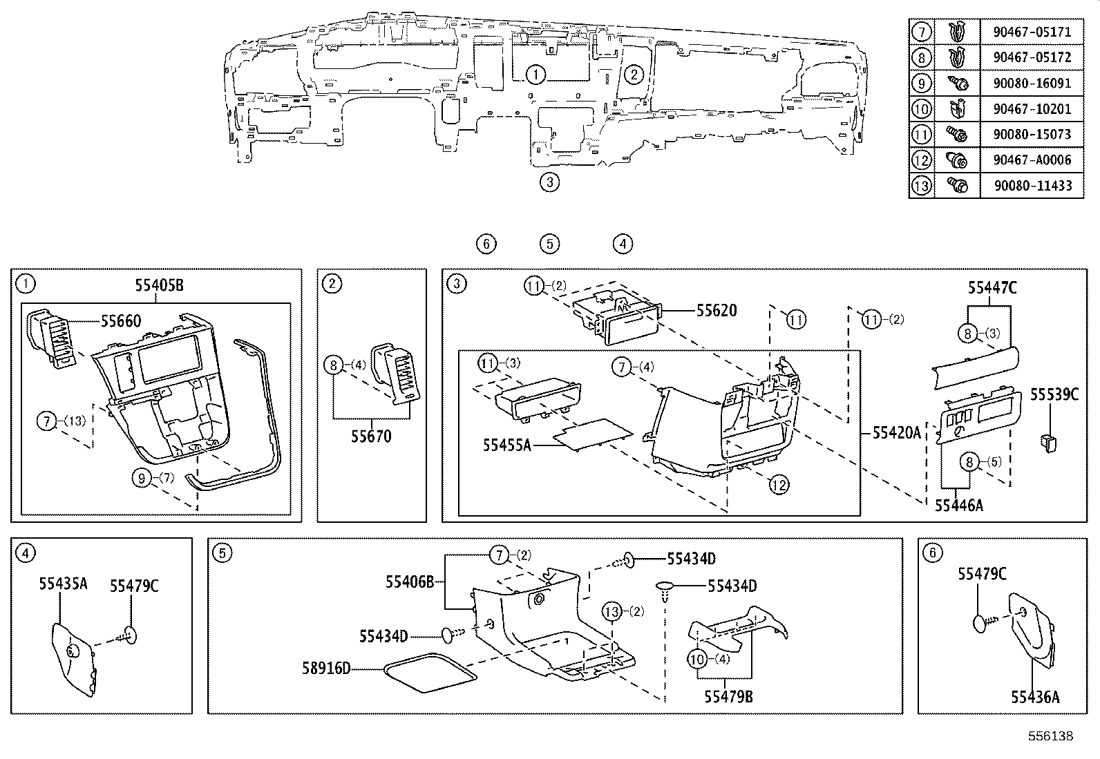 55054-02030 STOPPER SUB-ASSY, GLOVE COMPARTMENT DOOR product image