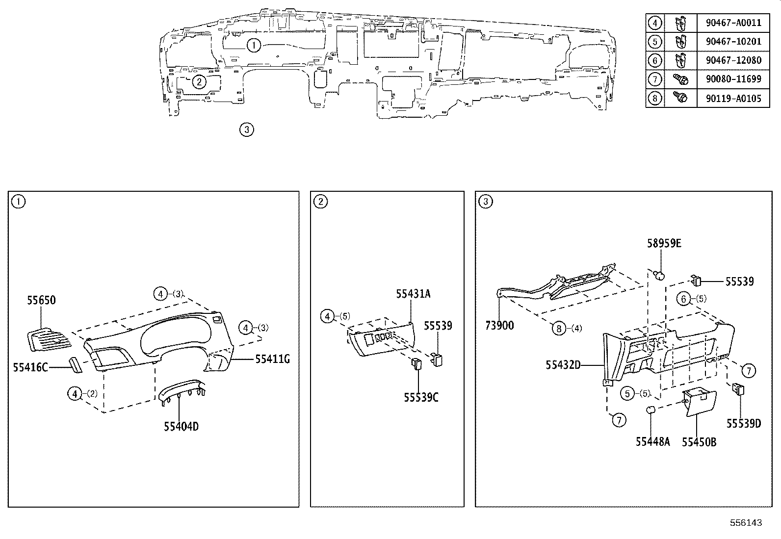 55521-08020 COVER, STEREO OPENING product image