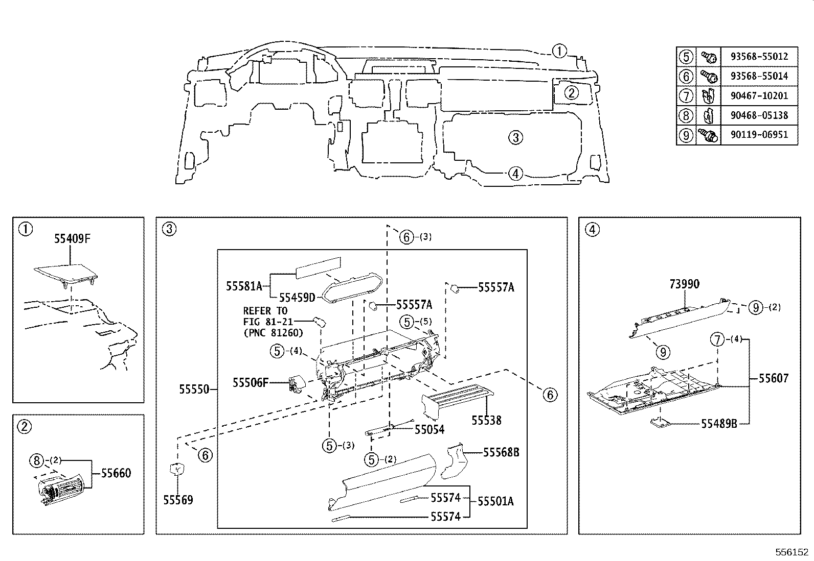 55401-53904 PAD SUB-ASSY, INSTRUMENT PANEL SAFETY product image