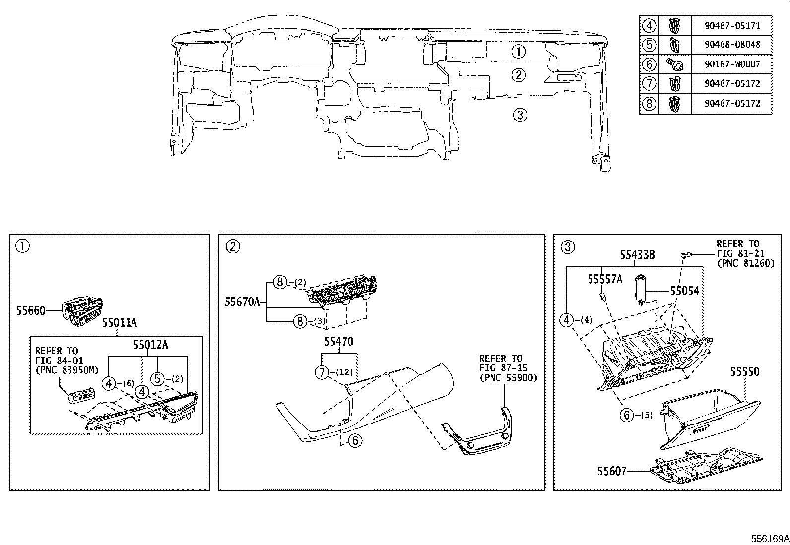 55307-02520 BRACE SUB-ASSY, INSTRUMENT PANEL, NO.2 product image