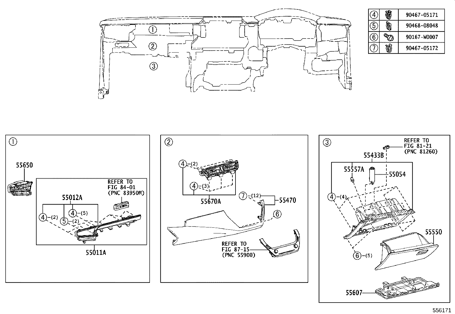 55307-02520 BRACE SUB-ASSY, INSTRUMENT PANEL, NO.2 product image