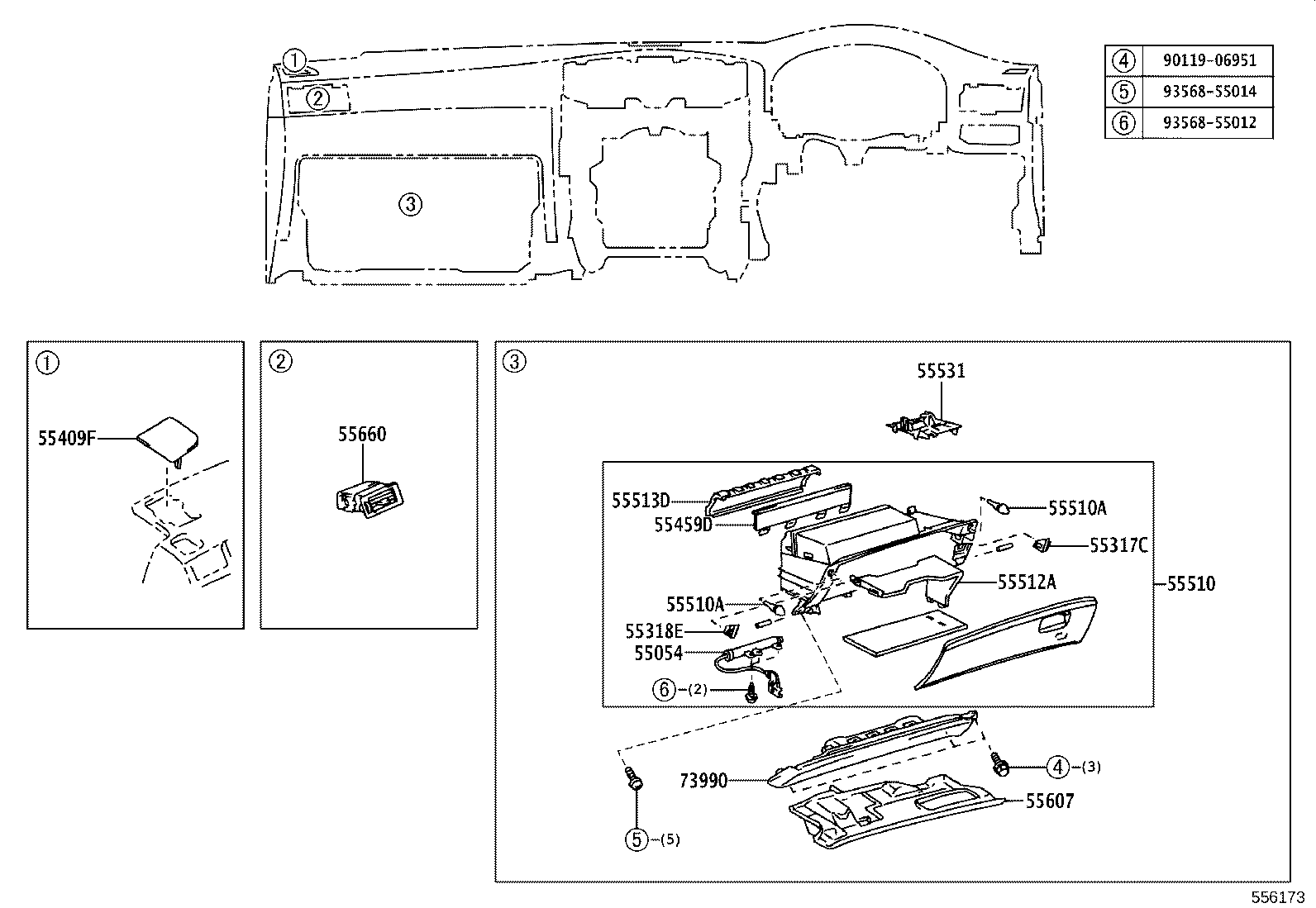 55375-30140 BRACKET, INSTRUMENT PANEL LOWER MOUNTING, NO.2 product image