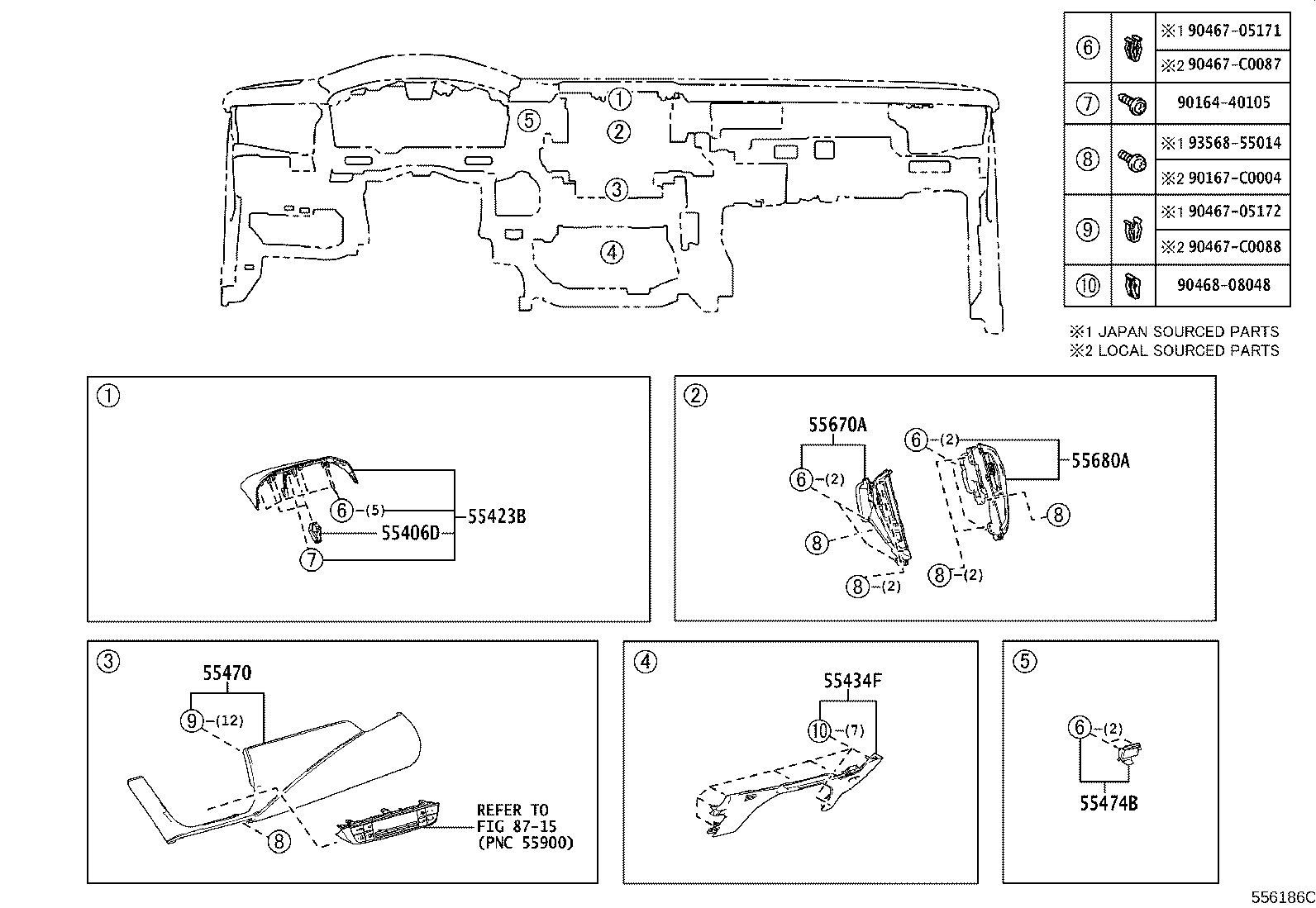 90467-C0051 CLIP, INSTRUMENT PANEL product image