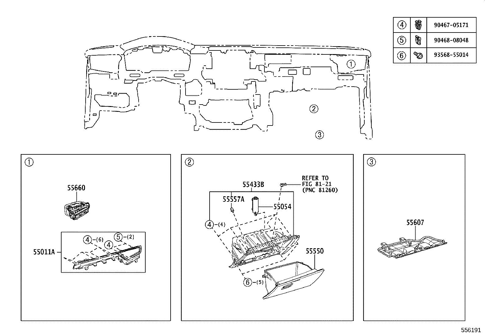 55405-02830 PANEL SUB-ASSY, INSTRUMENT CLUSTER FINISH, CENTER product image
