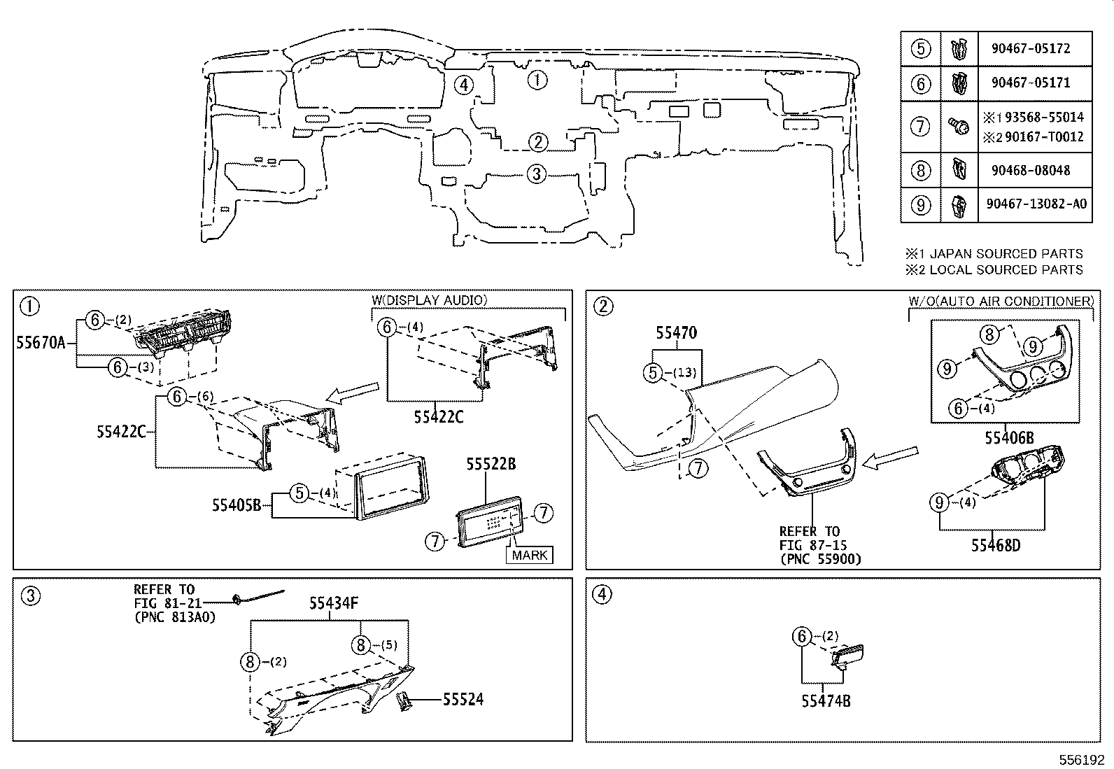 55405-02830 PANEL SUB-ASSY, INSTRUMENT CLUSTER FINISH, CENTER product image