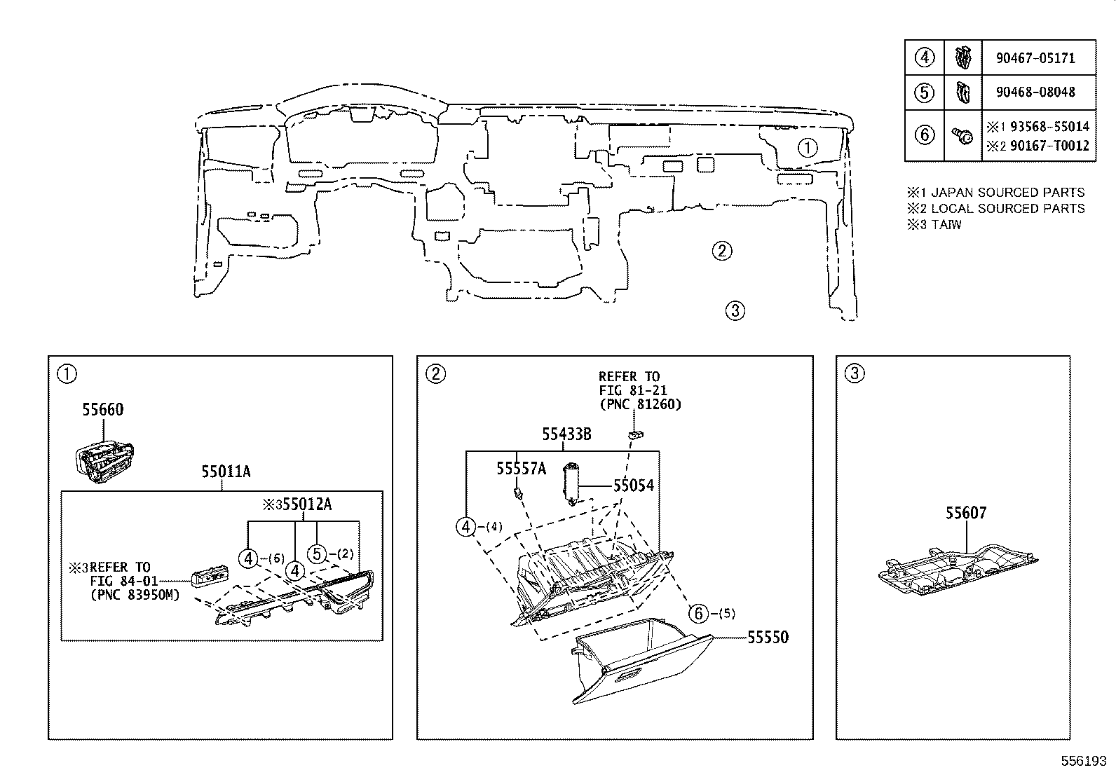 55405-02830 PANEL SUB-ASSY, INSTRUMENT CLUSTER FINISH, CENTER product image