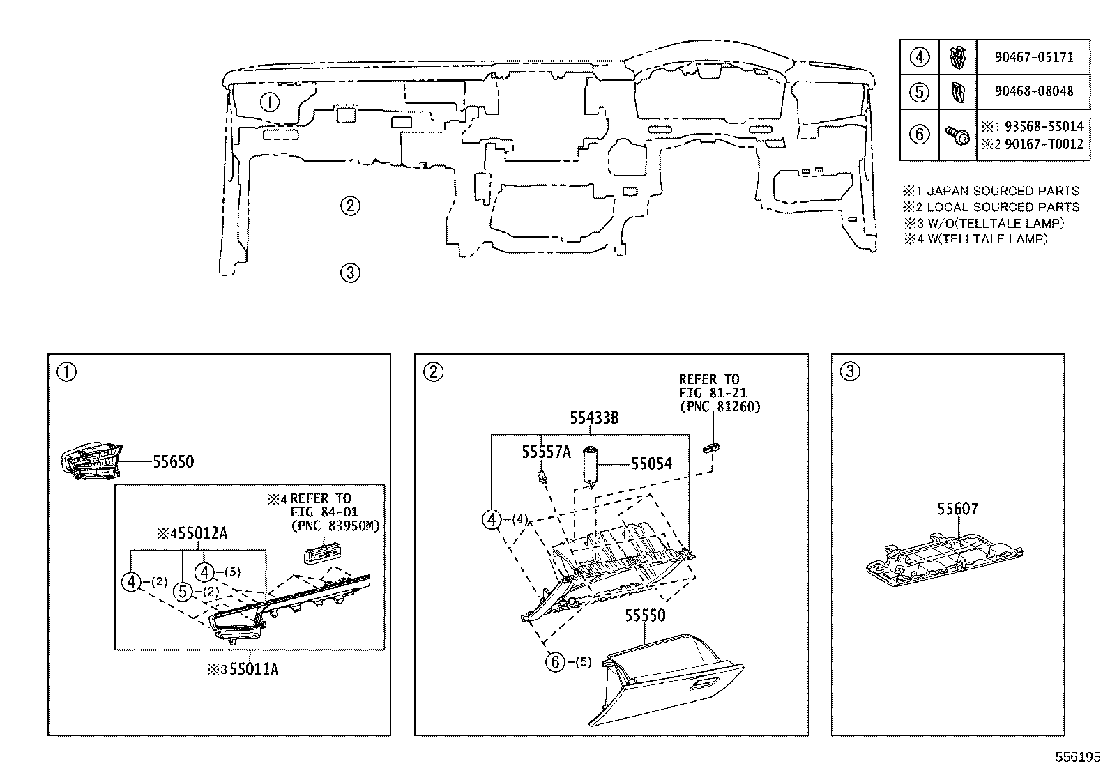 55405-02830 PANEL SUB-ASSY, INSTRUMENT CLUSTER FINISH, CENTER product image