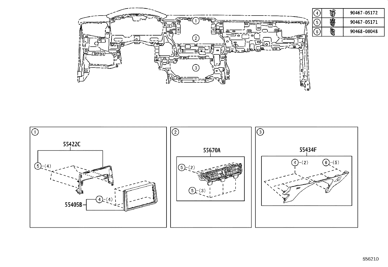 55307-02490 BRACE SUB-ASSY, INSTRUMENT PANEL, NO.2 product image