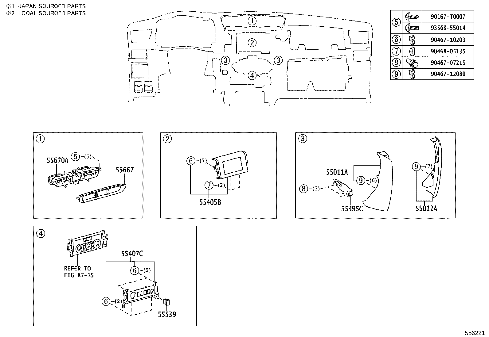 55356-KK030 CUSHION, INSTRUMENT PANEL, NO.2 product image