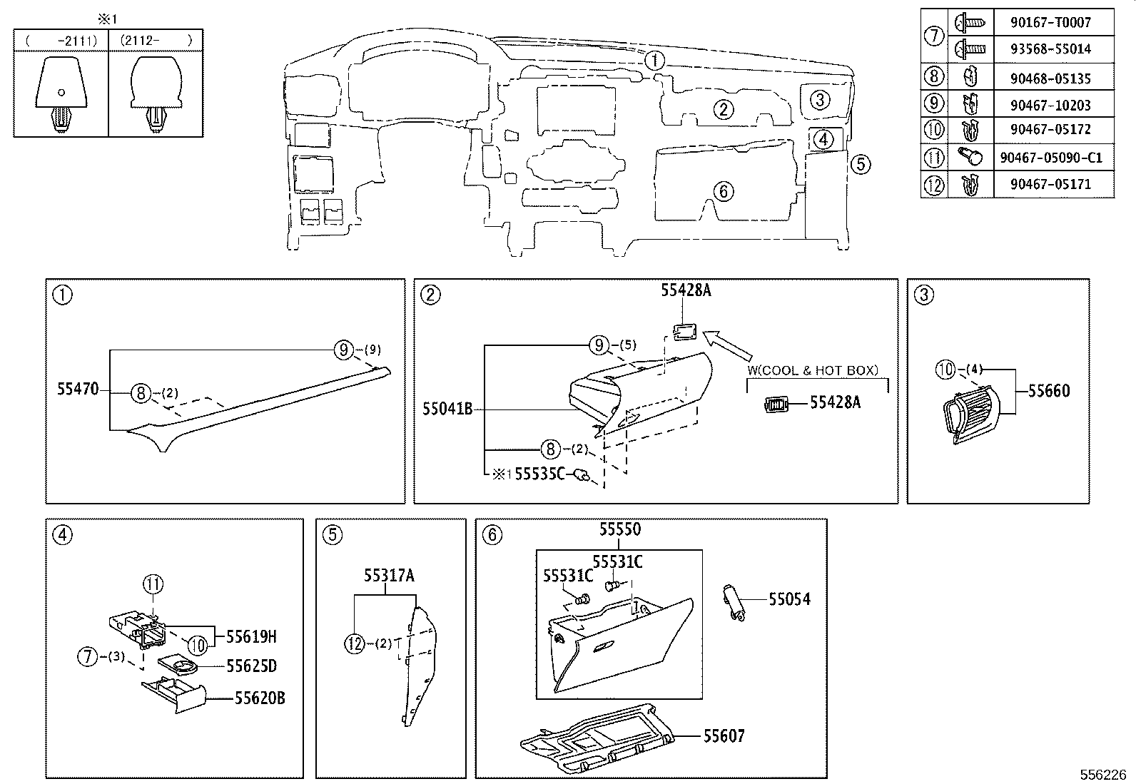 55041-YP040 DOOR SUB-ASSY, INSTRUMENT PANEL BOX, NO.1 product image