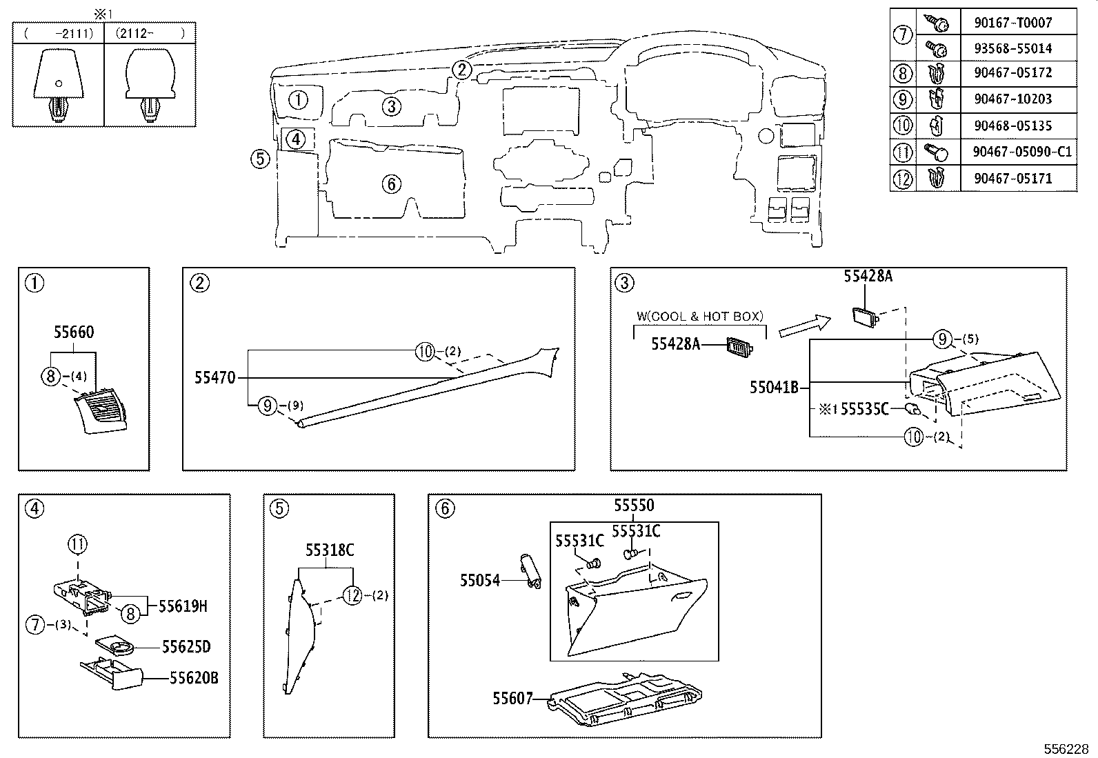 55041-YP040 DOOR SUB-ASSY, INSTRUMENT PANEL BOX, NO.1 product image