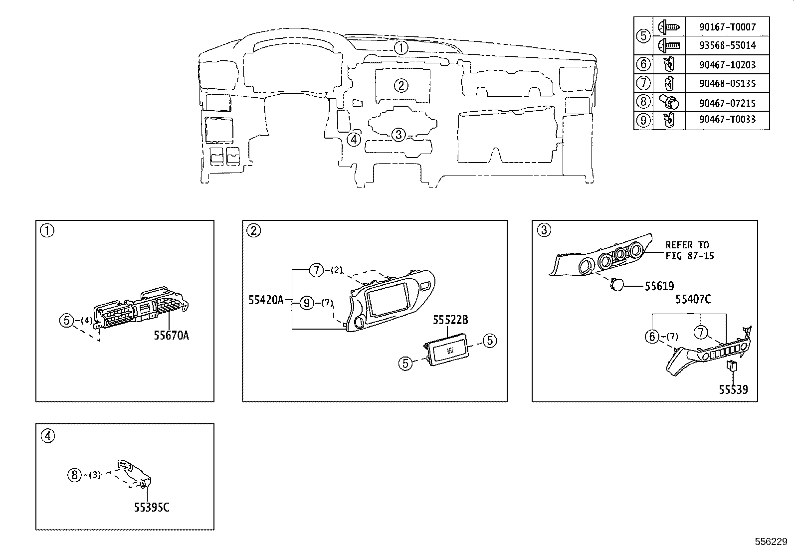 55650-YP050 REGISTER ASSY, INSTRUMENT PANEL, NO.1 product image