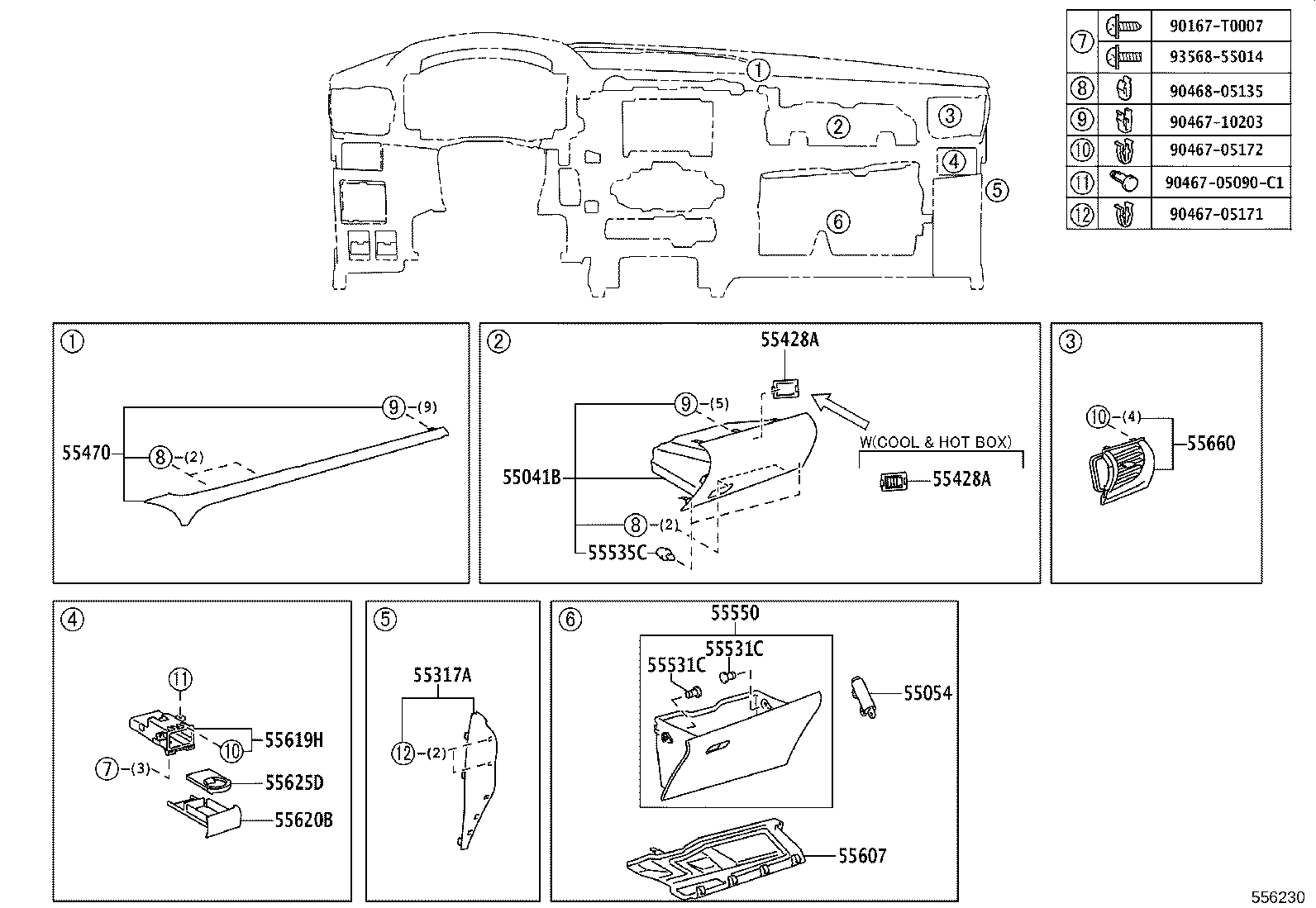 55650-YP050 REGISTER ASSY, INSTRUMENT PANEL, NO.1 product image