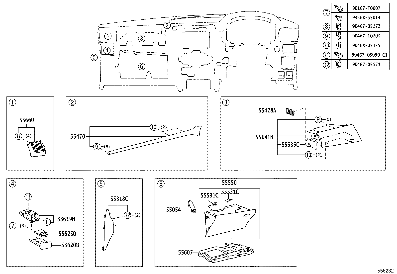 55650-YP050 REGISTER ASSY, INSTRUMENT PANEL, NO.1 product image