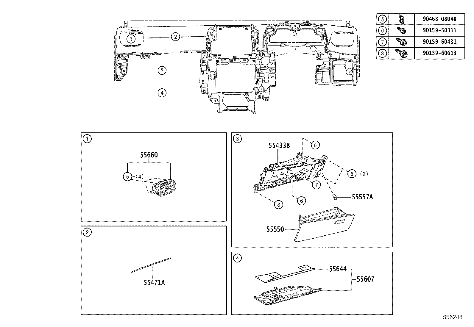 55406-K0010 PANEL SUB-ASSY, INSTRUMENT CLUSTER FINISH, LOWER CENTER product image