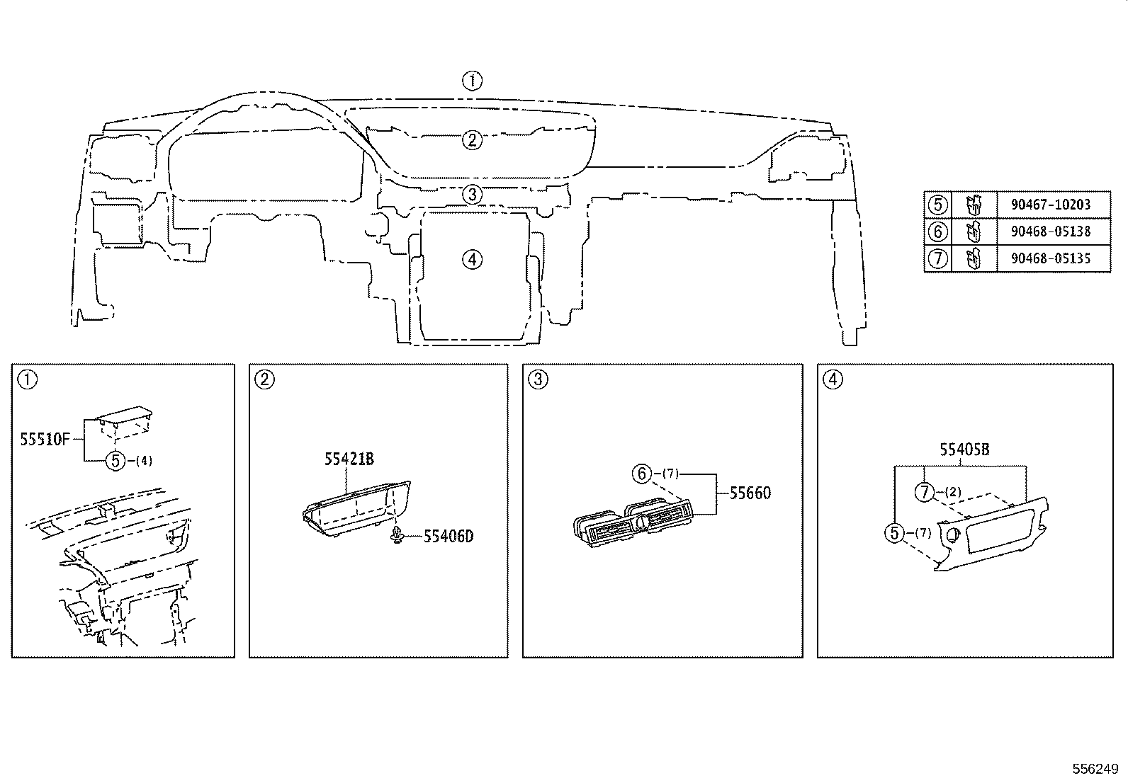 55558-30110 REINFORCEMENT, GLOVE COMPARTMENT DOOR product image