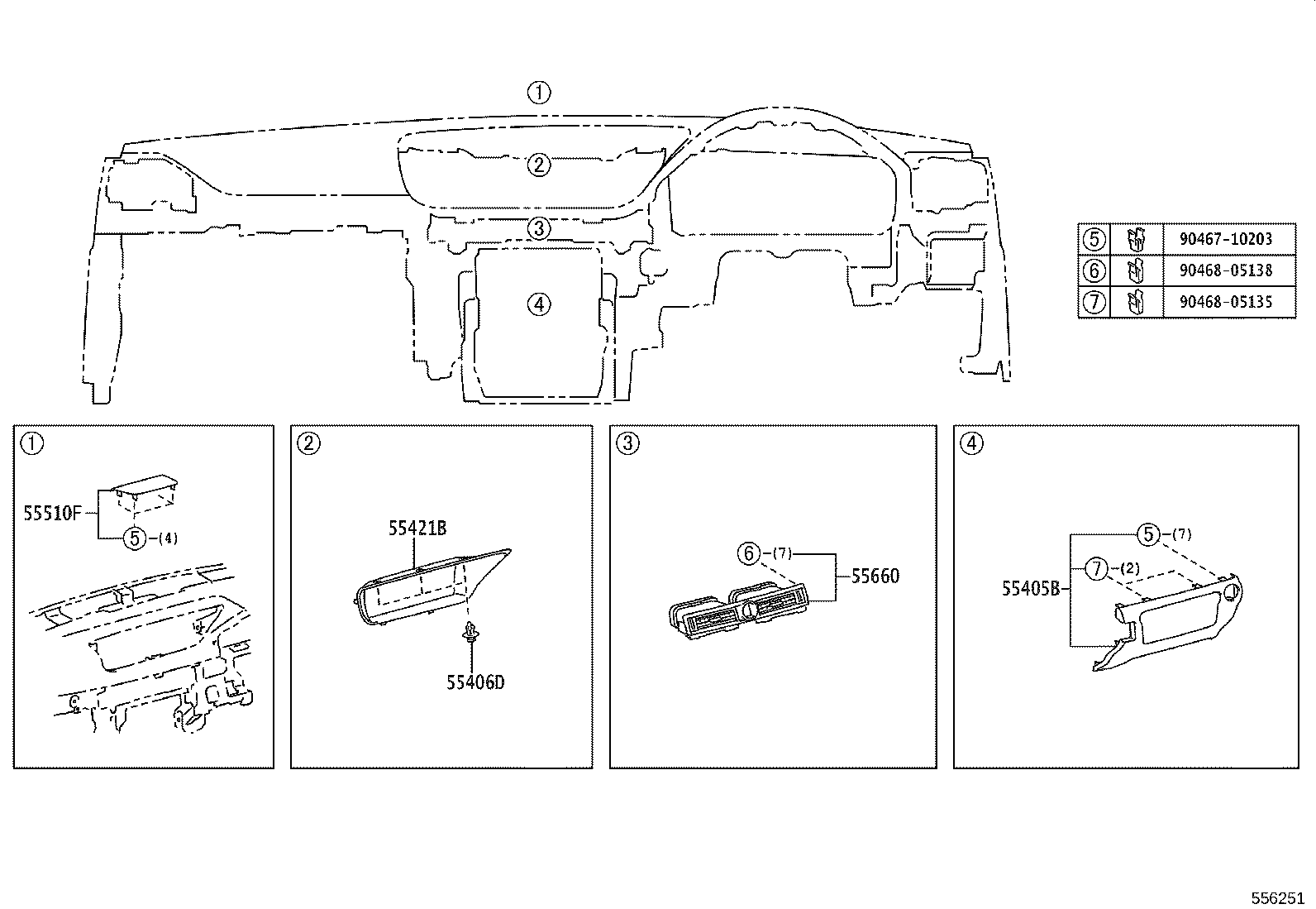 55558-30110 REINFORCEMENT, GLOVE COMPARTMENT DOOR product image