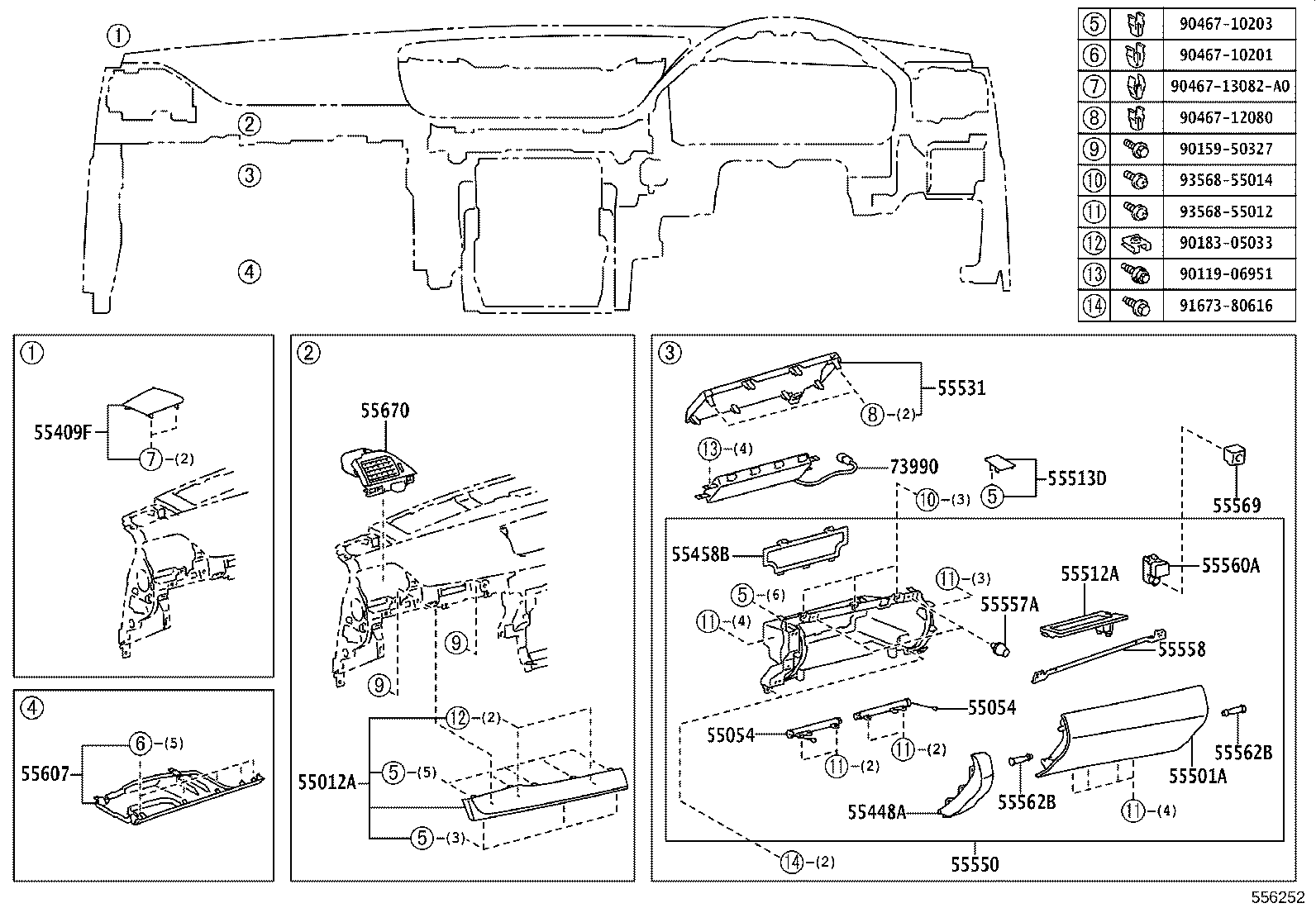 55558-30110 REINFORCEMENT, GLOVE COMPARTMENT DOOR product image