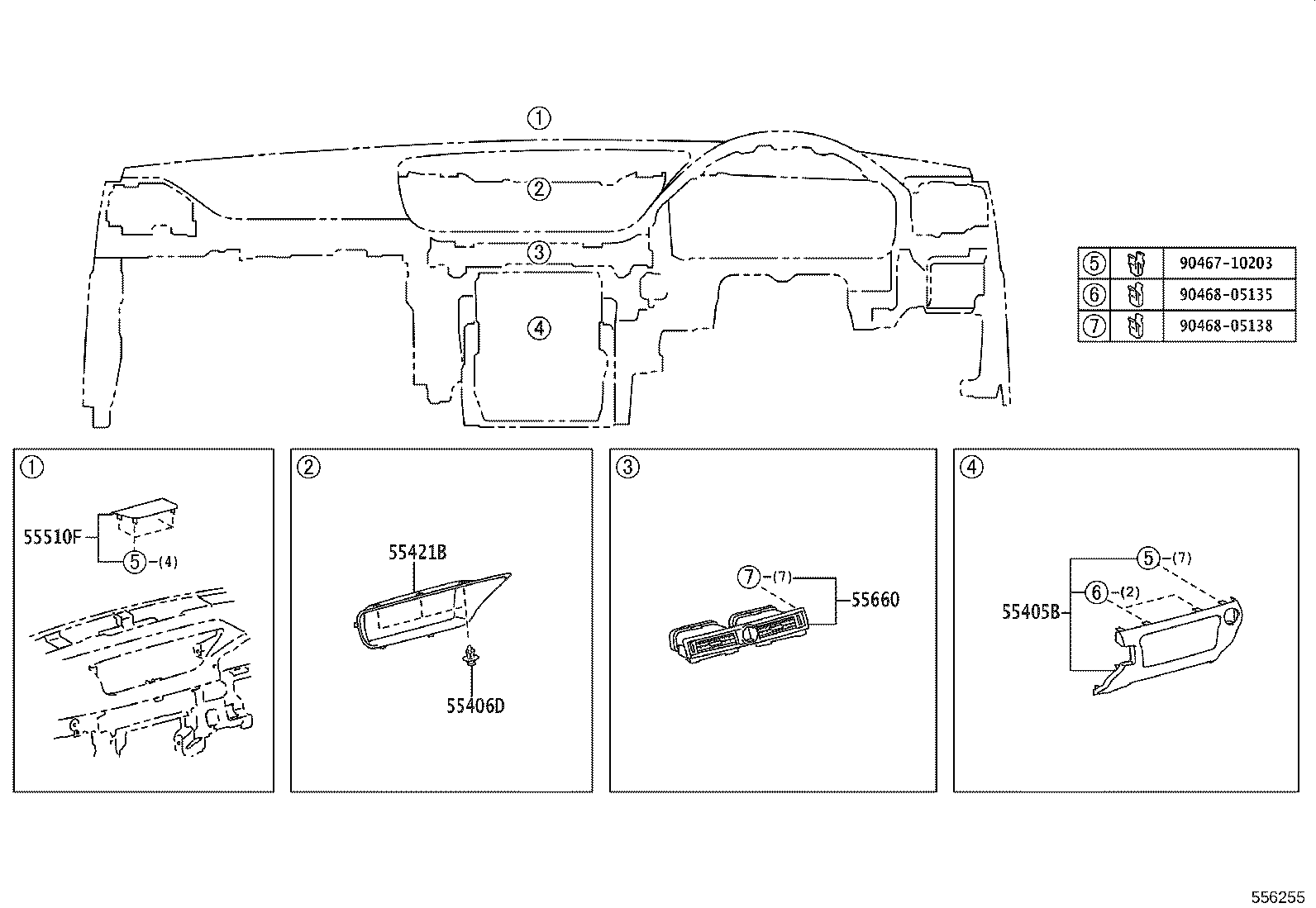 55558-30110 REINFORCEMENT, GLOVE COMPARTMENT DOOR product image