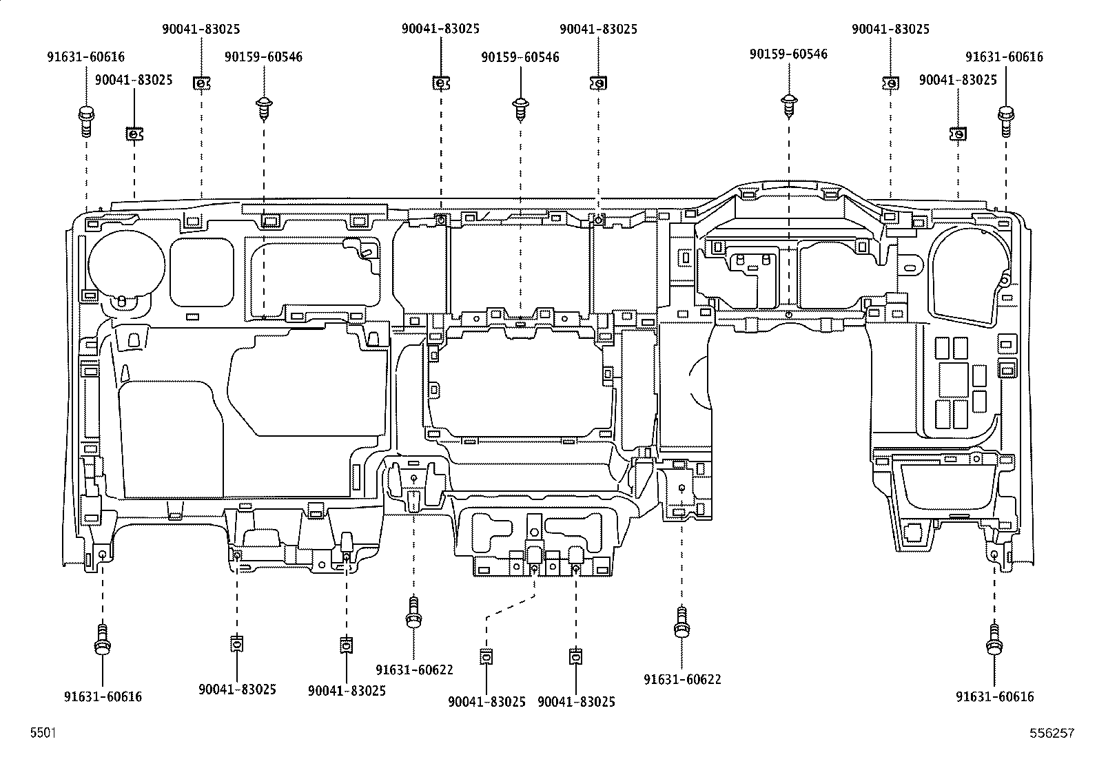 55355-B1070 CUSHION, INSTRUMENT PANEL, NO.1 product image