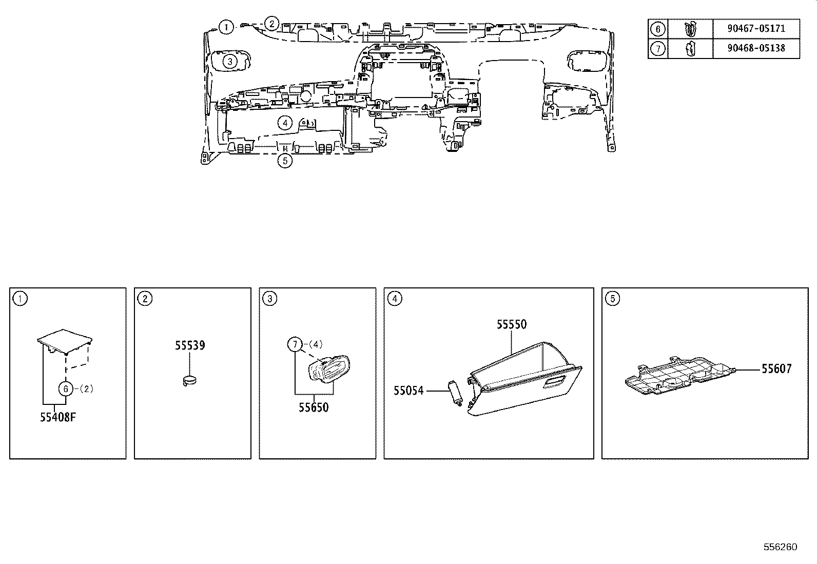 55306-47140 BRACE SUB-ASSY, INSTRUMENT PANEL, NO.1 product image