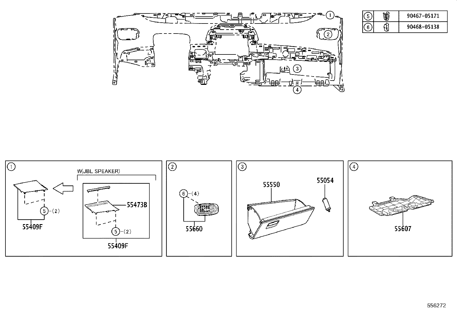 55522-47040 COVER, RADIO TUNER OPENING product image