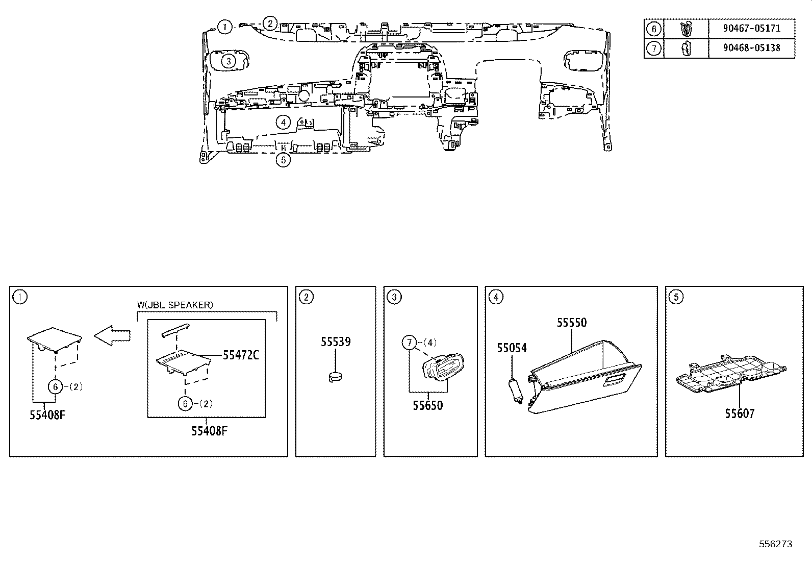 55522-47040 COVER, RADIO TUNER OPENING product image