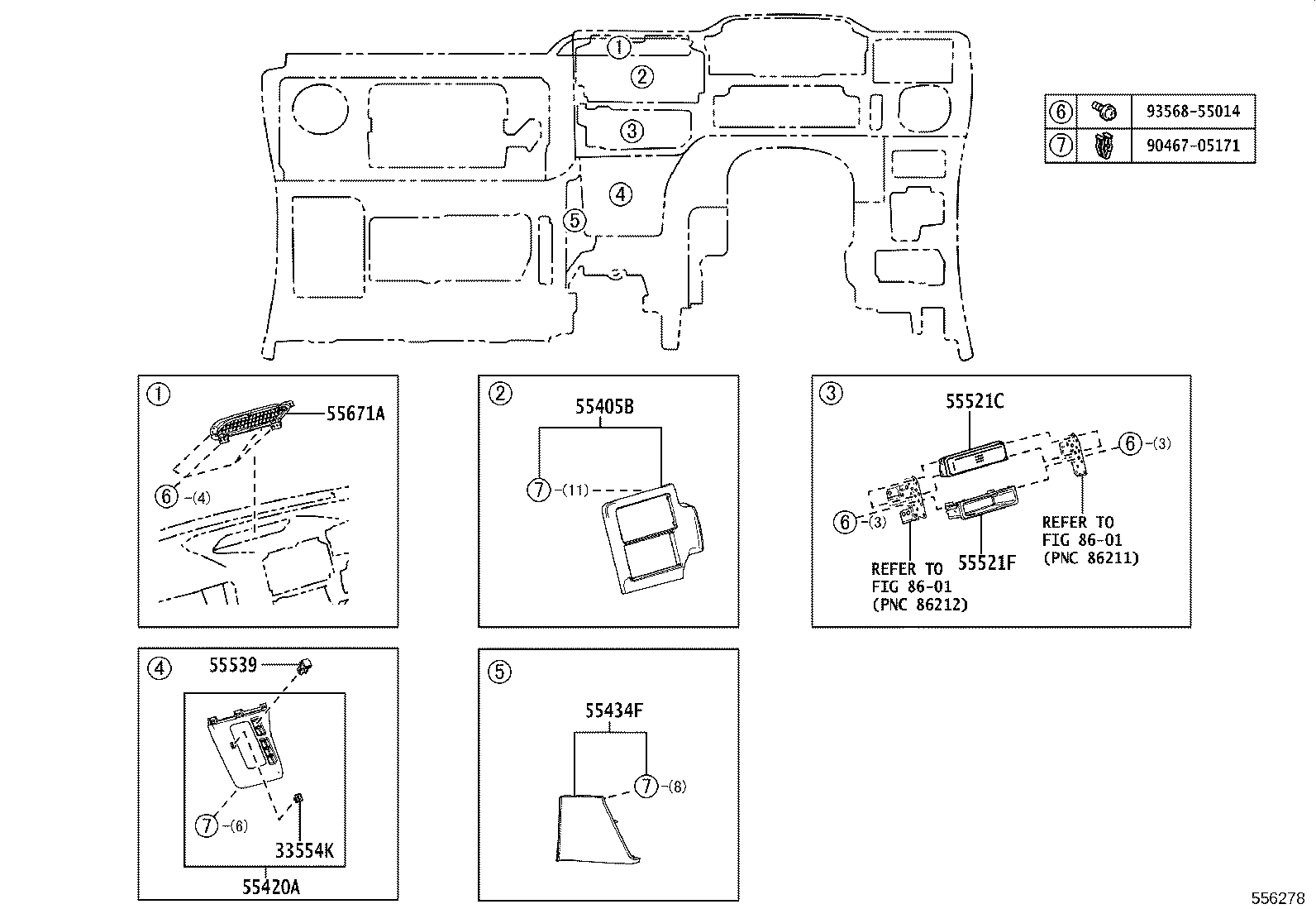 55307-15010 BRACE SUB-ASSY, INSTRUMENT PANEL, NO.2 product image