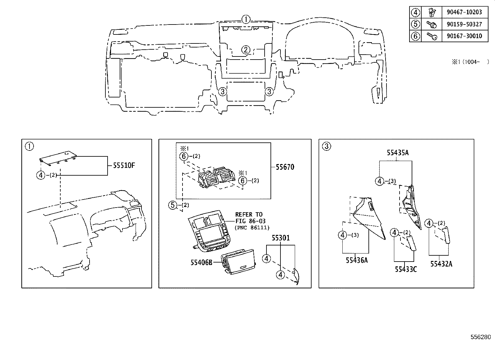 55475-30091 GARNISH, INSTRUMENT CLUSTER FINISH PANEL, NO.2 product image