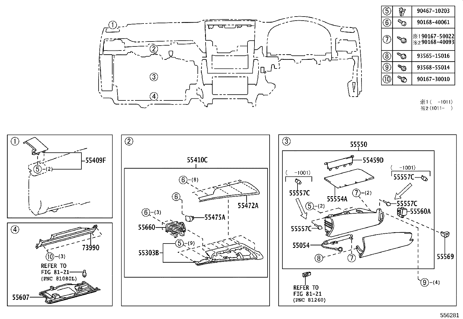 55475-30091 GARNISH, INSTRUMENT CLUSTER FINISH PANEL, NO.2 product image