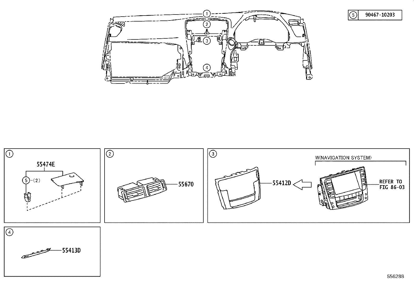 55394-50010 BOLT, INSTRUMENT PANEL product image