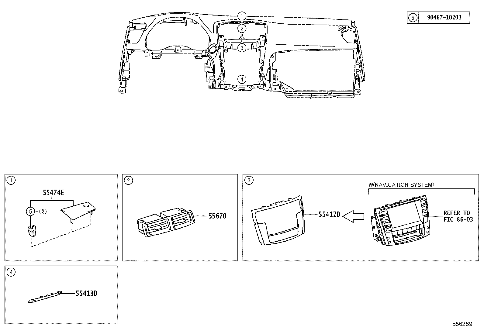 55394-50010 BOLT, INSTRUMENT PANEL product image