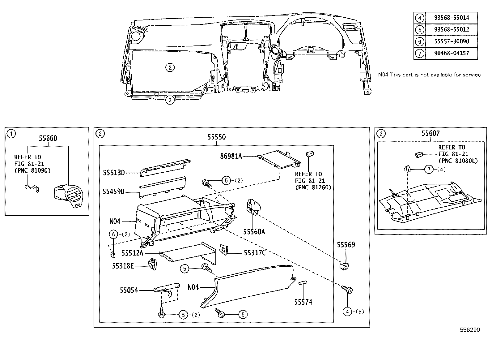 55394-50010 BOLT, INSTRUMENT PANEL product image