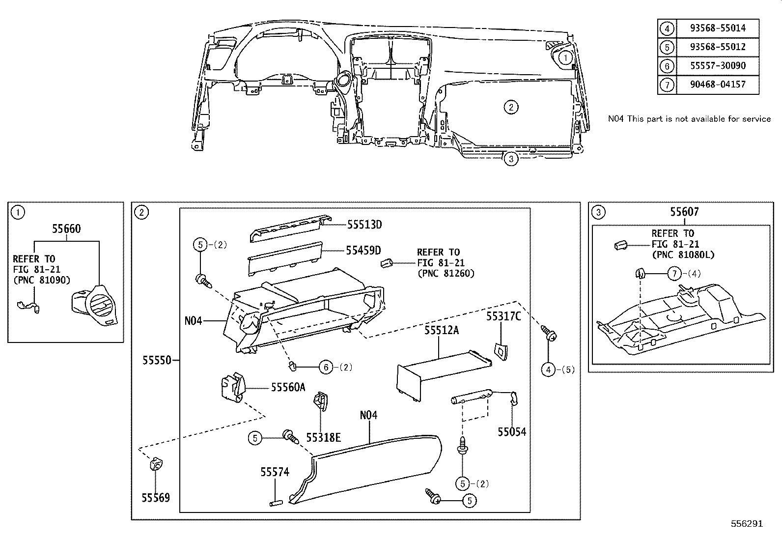 55394-50010 BOLT, INSTRUMENT PANEL product image
