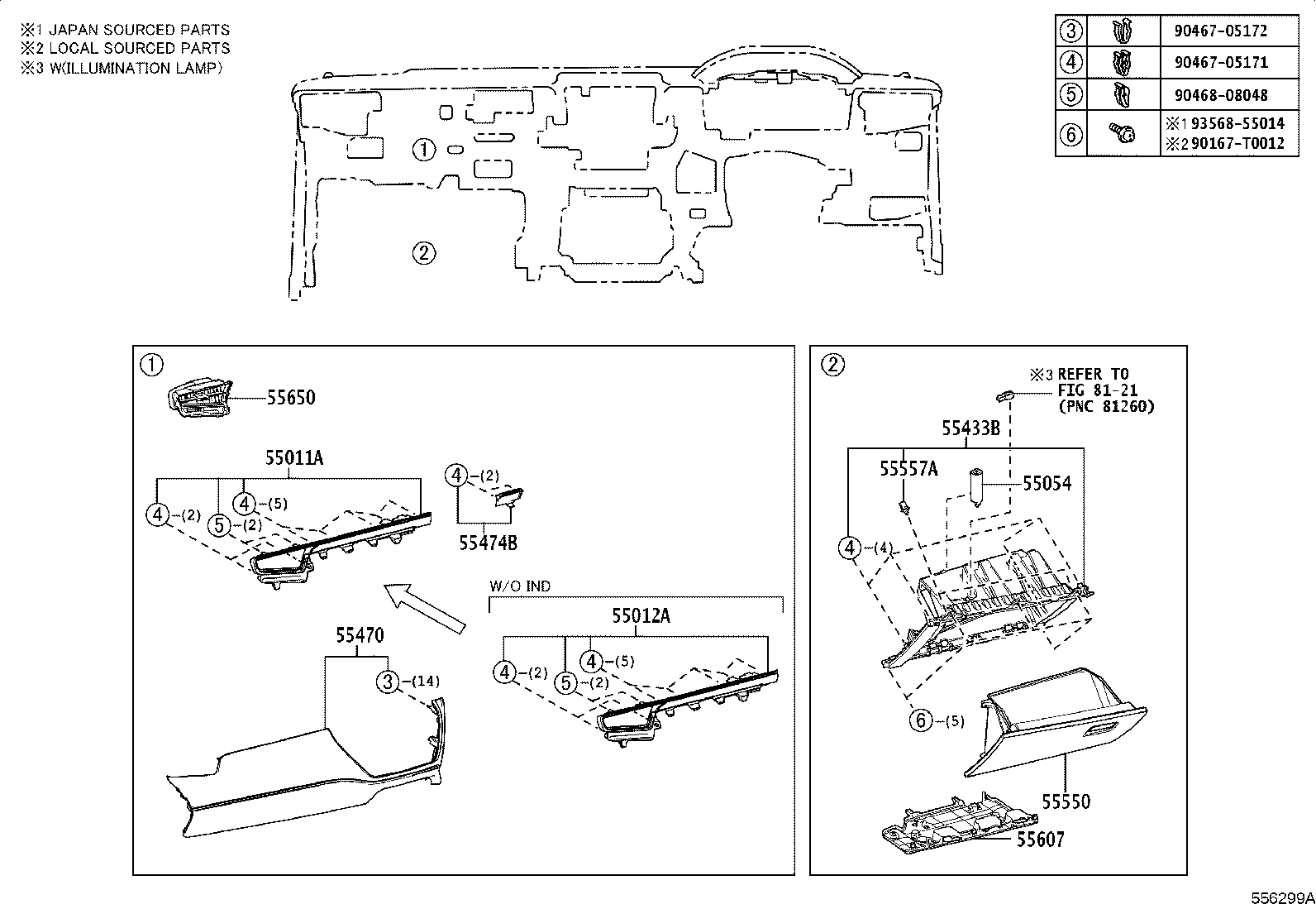 55405-0A080 PANEL SUB-ASSY, INSTRUMENT CLUSTER FINISH, CENTER product image