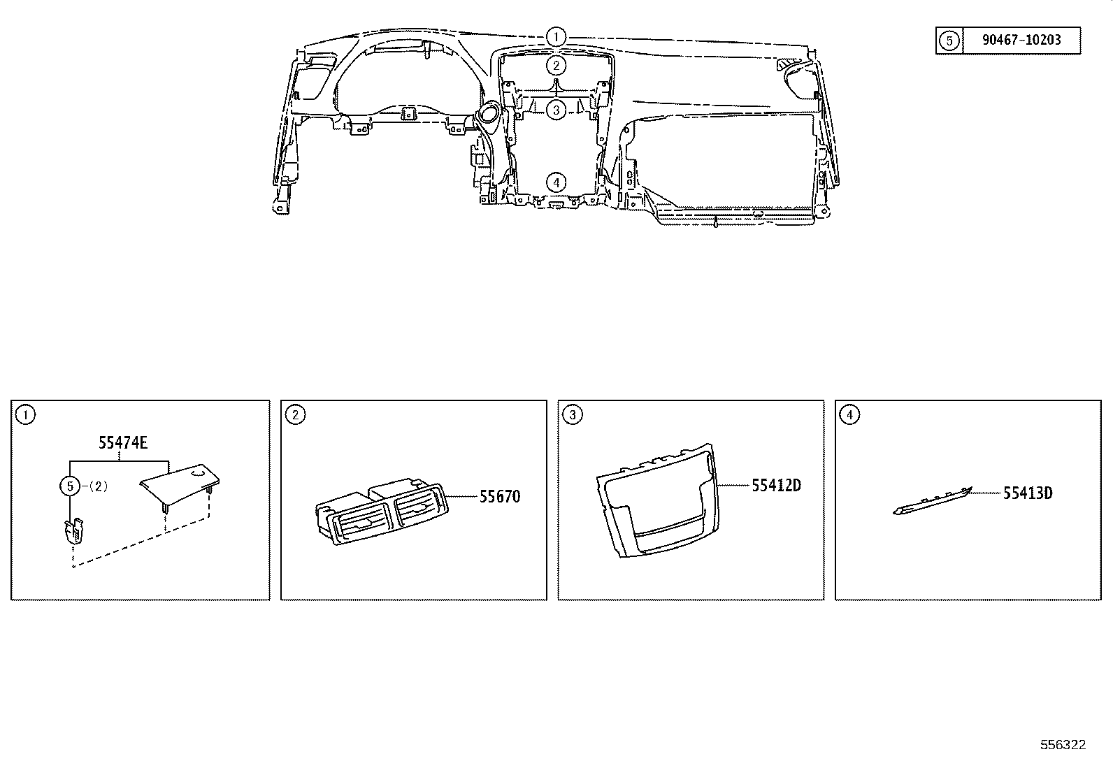 55446-53080-C0 BASE, SWITCH HOLE, NO.1 product image