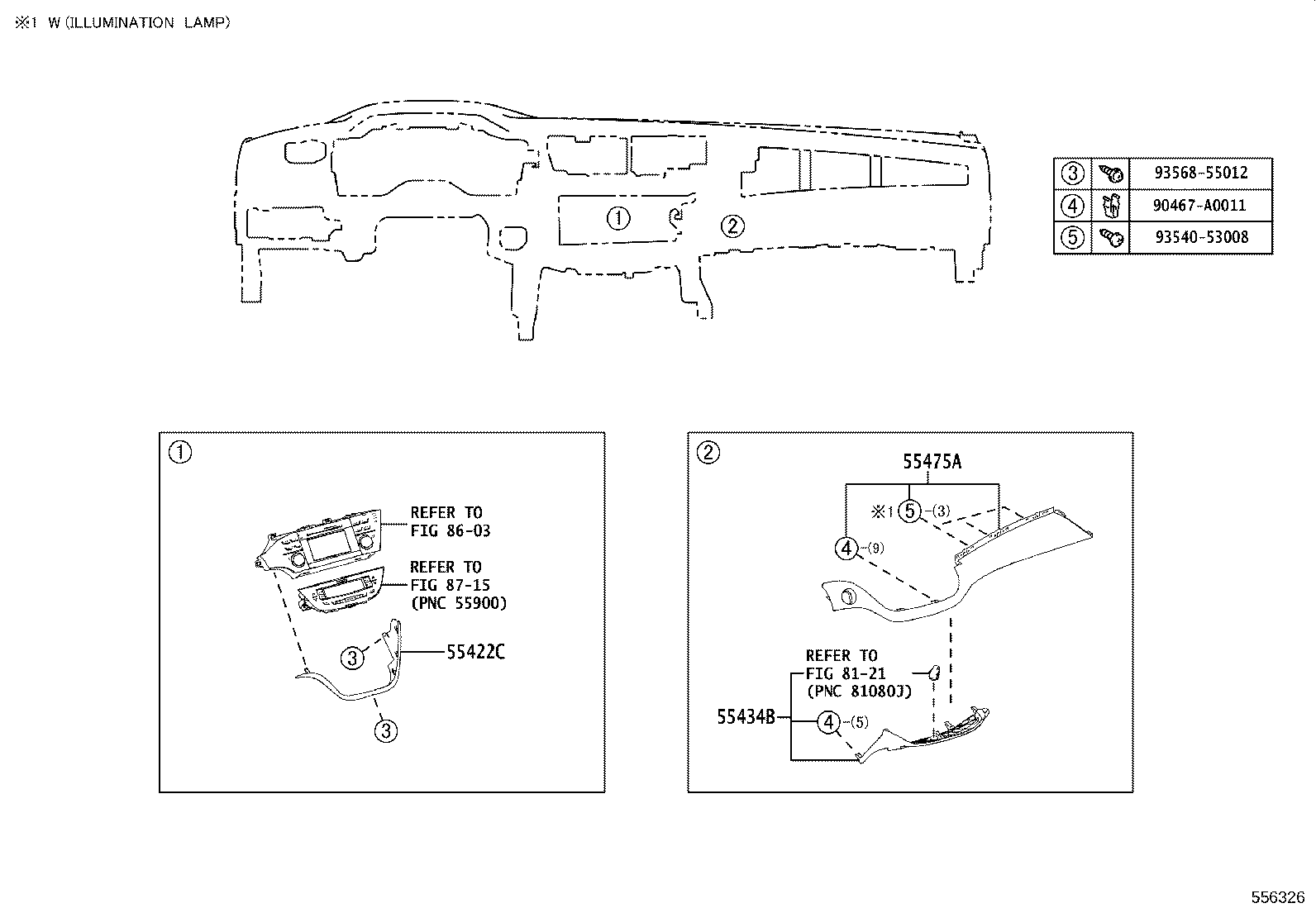 55054-07010 STOPPER SUB-ASSY, GLOVE COMPARTMENT DOOR product image